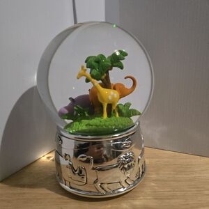 Reed & Barton Jungle Parade Musical Water Globe, Silver Plate Base. RARE